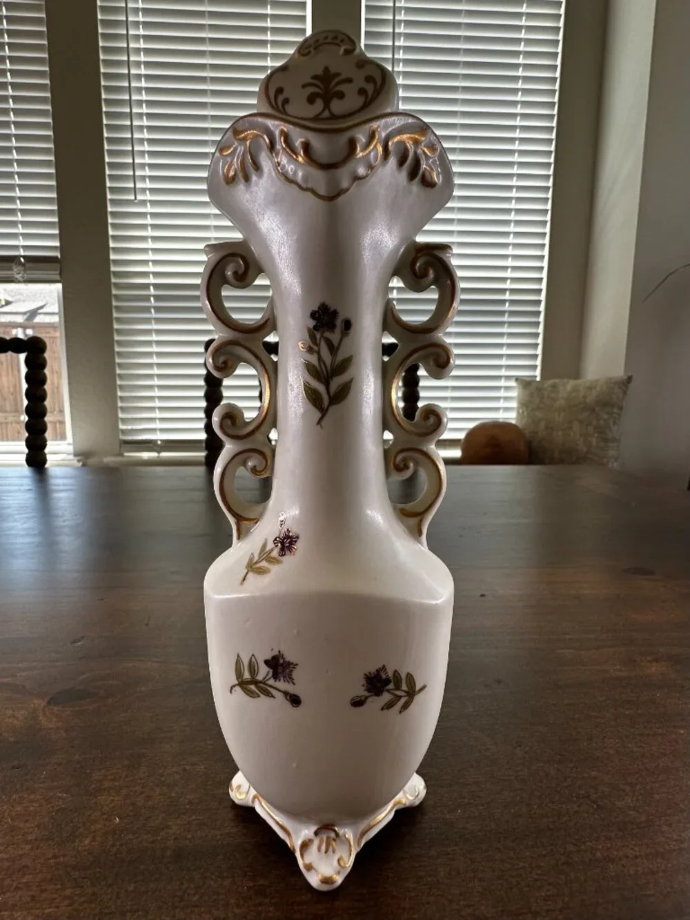Vintage Japanese Porcelain Vase – NC Mark 6959A – Applied Roses – 10.5